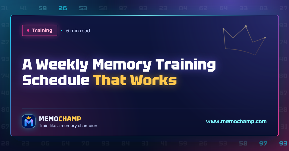 Cover image for A Weekly Memory Training Schedule That Works