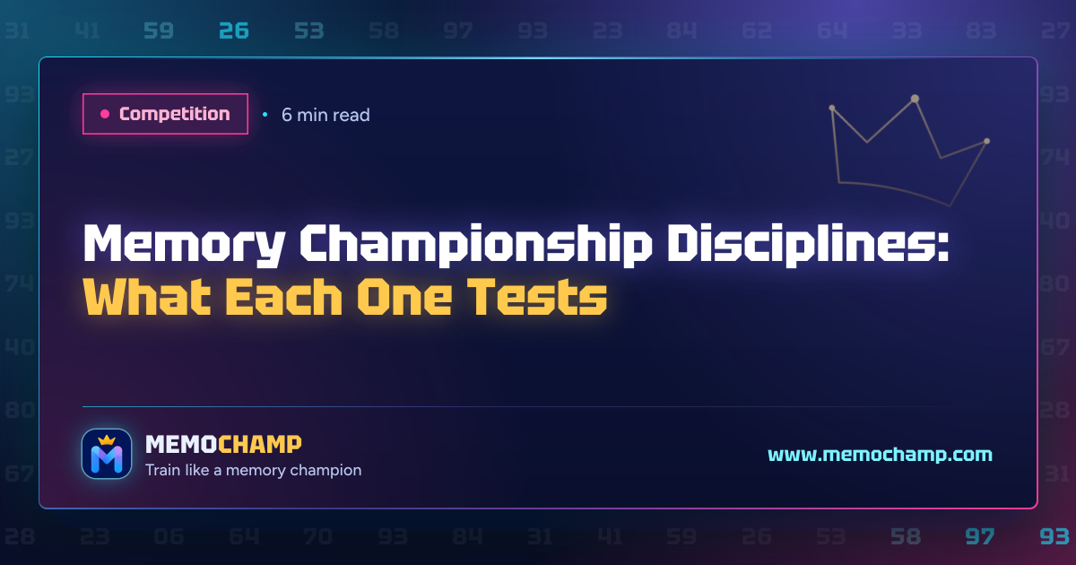 Cover image for Memory Championship Disciplines: What Each One Tests